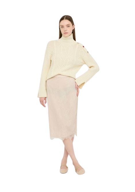 Dolcevita in lana con bottoni gioiello BEIGE CHIARO Liu Jo | MF5425MS04020304